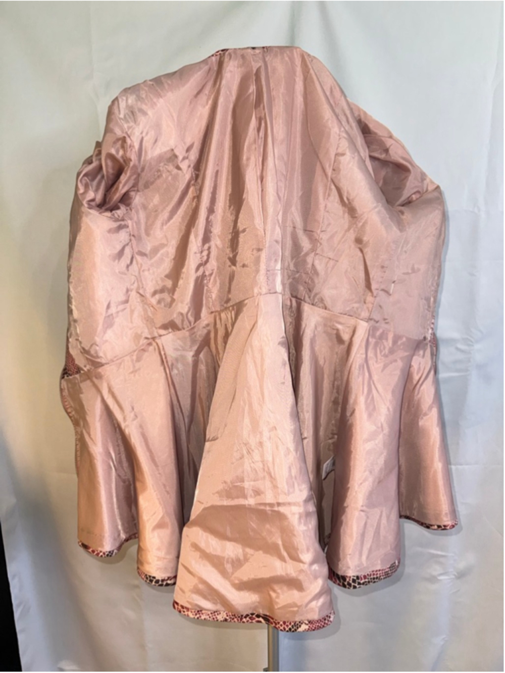 Women's VENUS Pink Brown Snake Print Faux Suede Blazer S - Picture 5 of 10